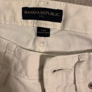 Banana Republic White Cuffed Pants